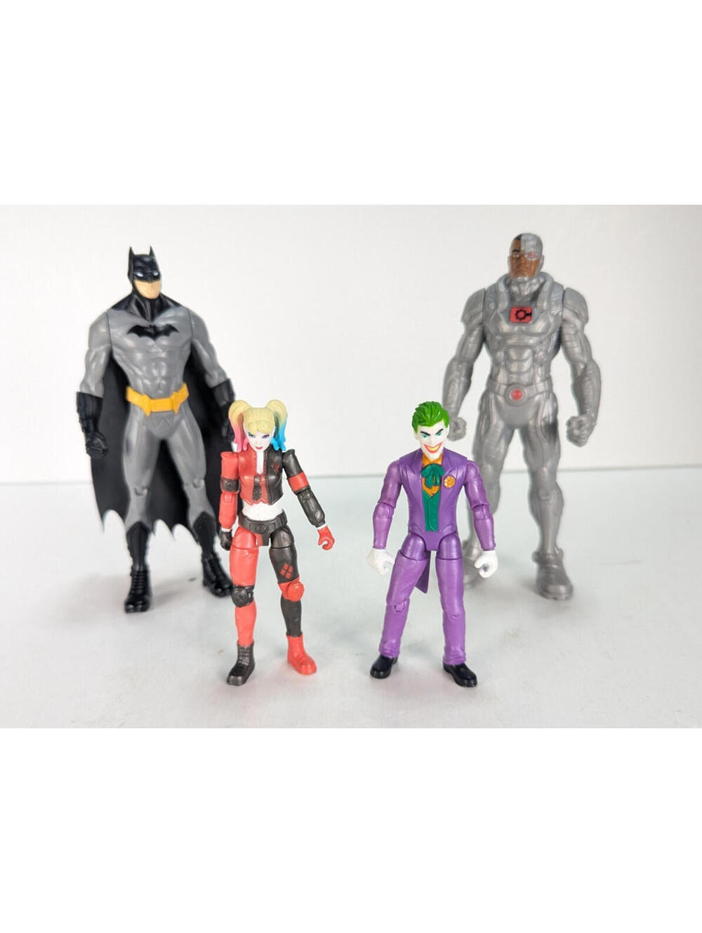 DC Comics (Lot Of 4) Batman Cyborg Harley Quinn Joker Action Figures Free Ship